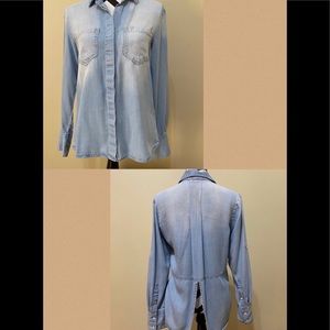 Thread & Supply Soft Chambray Split Back Shirt